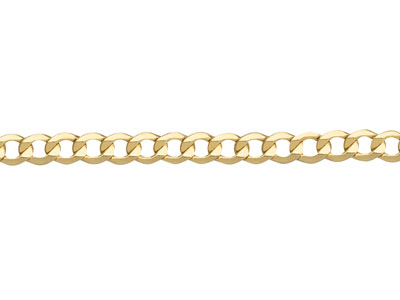 9ct Yellow Gold 3.3mm Diamond Cut  Flat Hollow Curb Chain 20