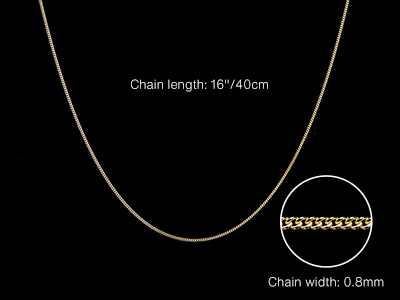 9ct Yellow Gold 0.8mm Diamond Cut  Curb Chain 16