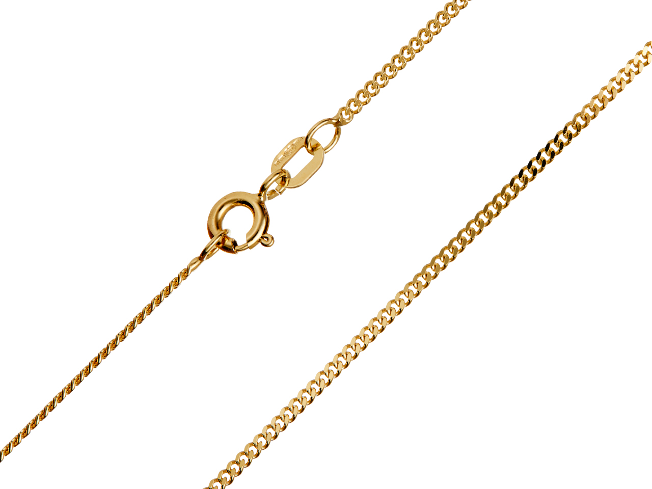 9ct Yellow Gold CURB Chain Necklace 16–24" Italian Made Diamond Cut Sparkle