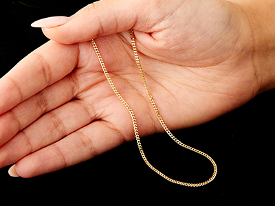 9ct Yellow Gold 1.8mm Diamond Cut  Curb Chain 16