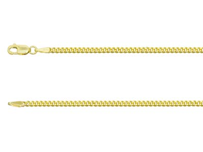 9ct Yellow Gold 2.1mm Diamond Cut  Curb Chain 20