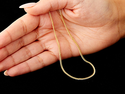 9ct Yellow Gold 2.1mm Diamond Cut  Curb Chain 24