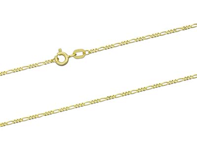 9ct Yellow Gold 1.2mm Figaro Chain 16