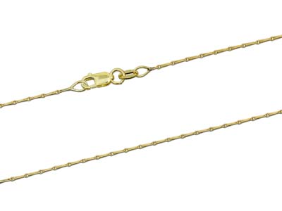 9ct Yellow Gold 1mm Barleycorn     Chain 16