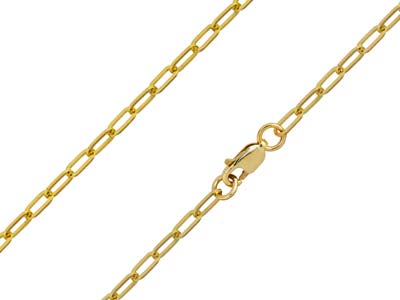 9ct Yellow Gold 2.5mm Square Long   Trace Bracelet 7.519cm Hallmarked