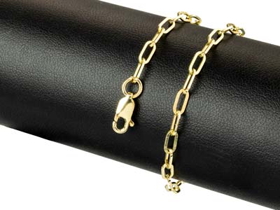 9ct Yellow Gold 2.5mm Square Long   Trace Bracelet 7.5