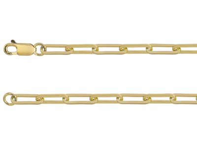 9ct Yellow Gold 3.9mm Square Long   Trace Bracelet 7.5