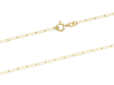 9ct Yellow Gold 1.7mm Diamond Cut Extra Light Paperclip Trace Chain 18''/45cm Hallmarked - Standard Image - 2