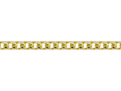 9ct Yellow Gold 2.4mm Tight Filed Bevelled Curb Chain 16''/40cm Hallmarked - Standard Image - 3