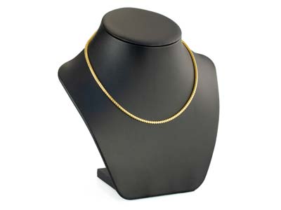 9ct Yellow Gold 2.4mm Tight Filed Bevelled Curb Chain 16''/40cm Hallmarked - Standard Image - 4