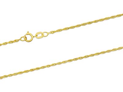 9ct Yellow Gold 1.2mm Rope Chain   16