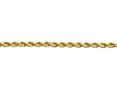 9ct Yellow Gold 1.6mm Hollow Rope  Chain 16