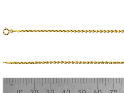 9ct Yellow Gold 1.6mm Hollow Rope  Chain 18