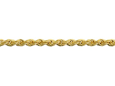9ct Yellow Gold 2.0mm Hollow Rope  Chain 18