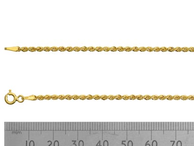 9ct Yellow Gold 2.2mm Hollow Rope  Chain 18