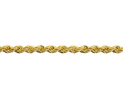 9ct Yellow Gold 2.2mm Hollow Rope  Chain 18