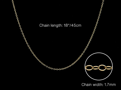 9ct Yellow Gold 1.7mm Trace Chain  18