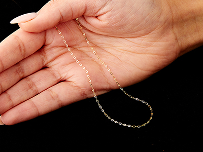 9ct Yellow Gold 1.2mm Trace Chain  16