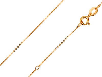 9ct Yellow Gold 0.9mm Extendable    Hammered Trace Chain 16-18