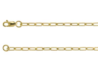 9ct Yellow Gold 2.5mm Square Long  Trace Chain 16