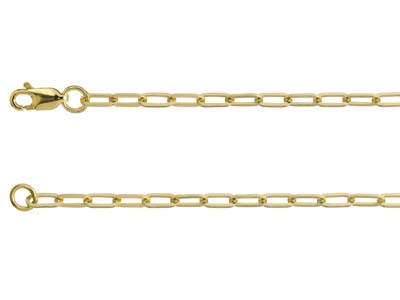 9ct Yellow Gold 2.5mm Square Long  Trace Chain 18