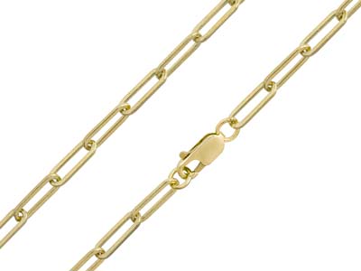 9ct Yellow Gold 3.9mm Square Long  Trace Chain 1845cm Hallmarked