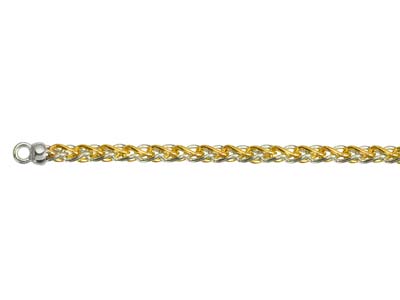 9ct Yellow & White Gold 4.2mm Spiga Bracelet 7.5
