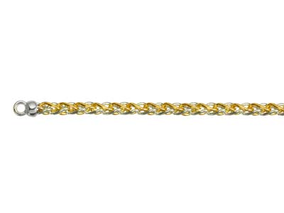 9ct Yellow & White Gold 4.2mm Spiga Chain 16