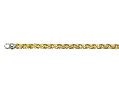 9ct Yellow & White Gold 4.2mm Spiga Chain 18