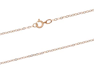 9ct Red Gold 1.1mm Trace Chain     18