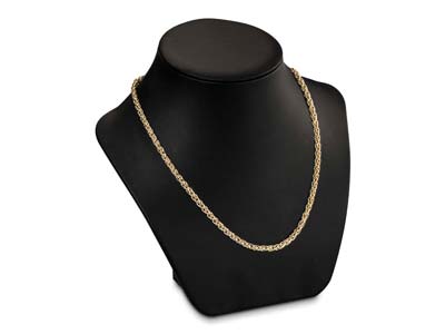 9ct Red & White Gold 4.2mm Spiga   Chain 18