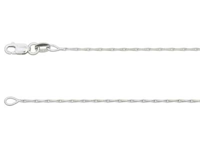 9ct White Gold 1.2mm Barleycorn    Chain 16