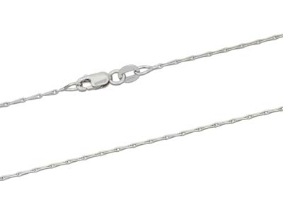 9ct White Gold 1.2mm Barleycorn    Chain 16