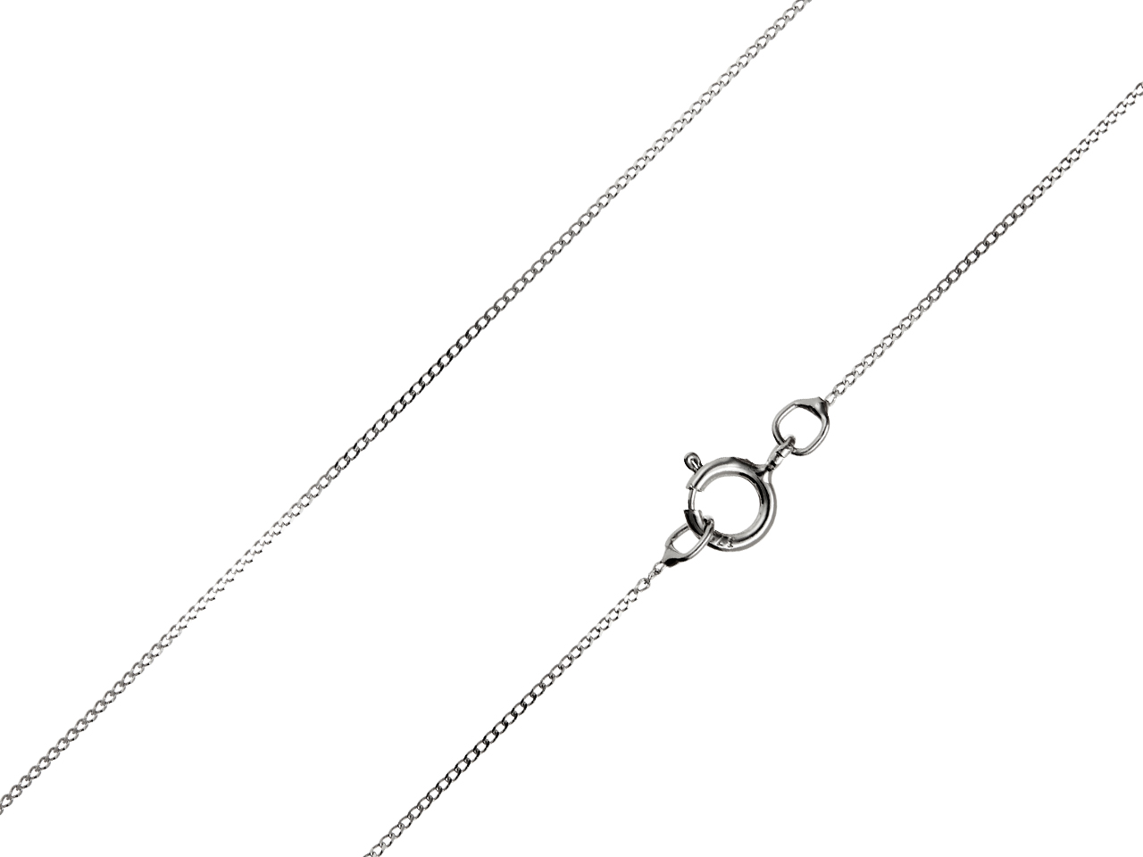 9ct White Gold Diamond Cut Curb Jewellery Chain 16-20" Necklace