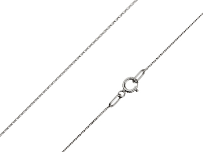 9ct White Gold 0.7mm Diamond Cut   Curb Chain 1640cm Unhallmarked