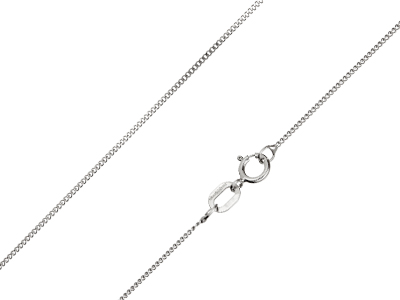 9ct White Gold 0.8mm Diamond Cut   Curb Chain 16