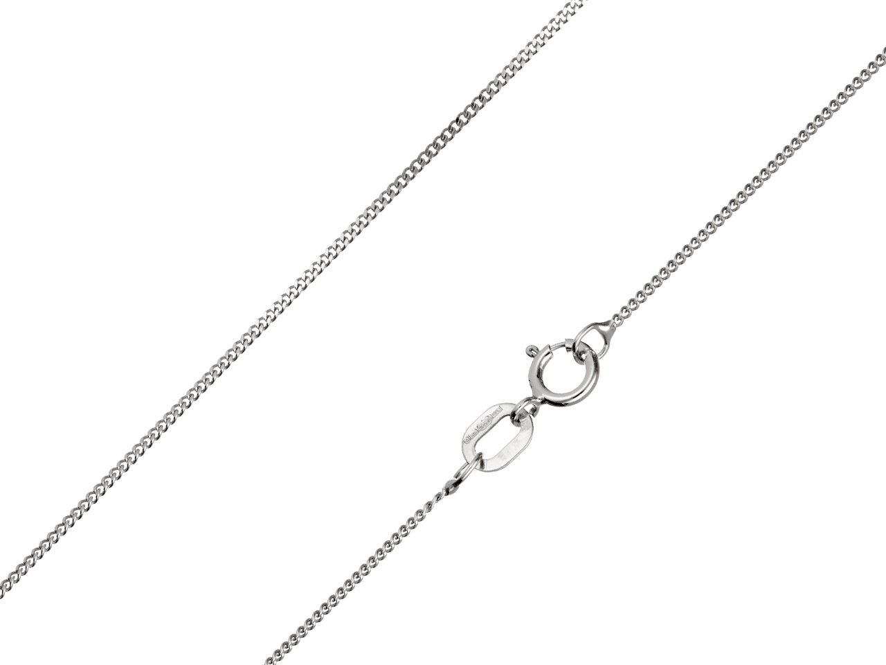 9ct White Gold 0 8mm Diamond Cut Curb Chain 18 45cm Hallmarked Cooksongold Com