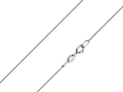 9ct White Gold 0.9mm Diamond Cut   Curb Chain 1640cm Hallmarked