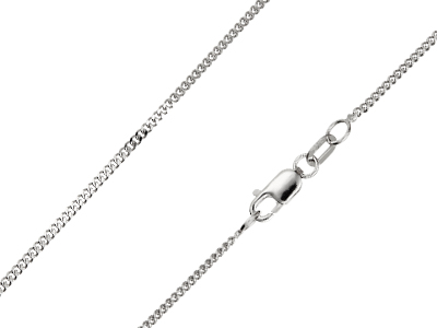 9ct White Gold 1.2mm Diamond Cut   Curb Chain 1640cm Hallmarked