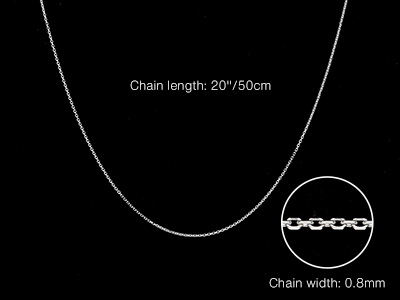 9ct White Gold 0.8mm Diamond Cut   Belcher Chain 20