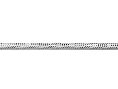 9ct White Gold 1.2mm Compact Snake Chain 18