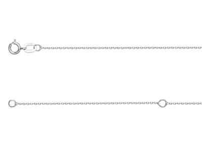 9ct White Gold 0.8mm Extendable    Belcher Chain 16-18