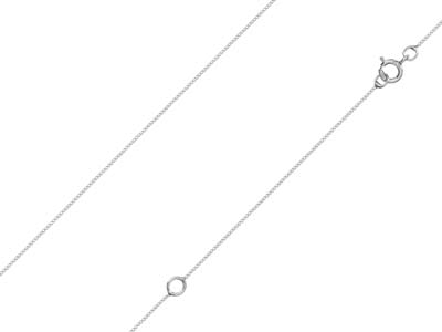 9ct White Gold 0.5mm Extendable    Diamond Cut Curb Chain             16-18