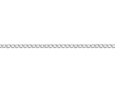 9ct White Gold 0.5mm Extendable    Diamond Cut Curb Chain             16-18