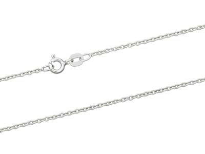 9ct White Gold 1.5mm Cable Chain   16