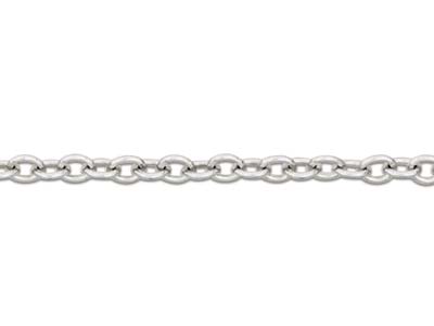 9ct White Gold 1.5mm Cable Chain   16