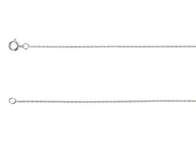 9ct White Gold 1.5mm Prince Of Wales Rope Chain 18''/45cm Unhallmarked - Standard Image - 2