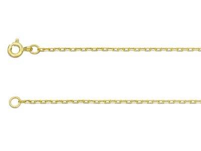 9ct Yellow Gold 1.5mm Diamond Cut  Square Belcher Chain 16