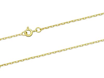 9ct Yellow Gold 1.5mm Diamond Cut  Square Belcher Chain 16