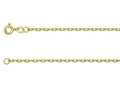 9ct Yellow Gold 2.0mm Square       Diamond Cut Belcher Chain 16